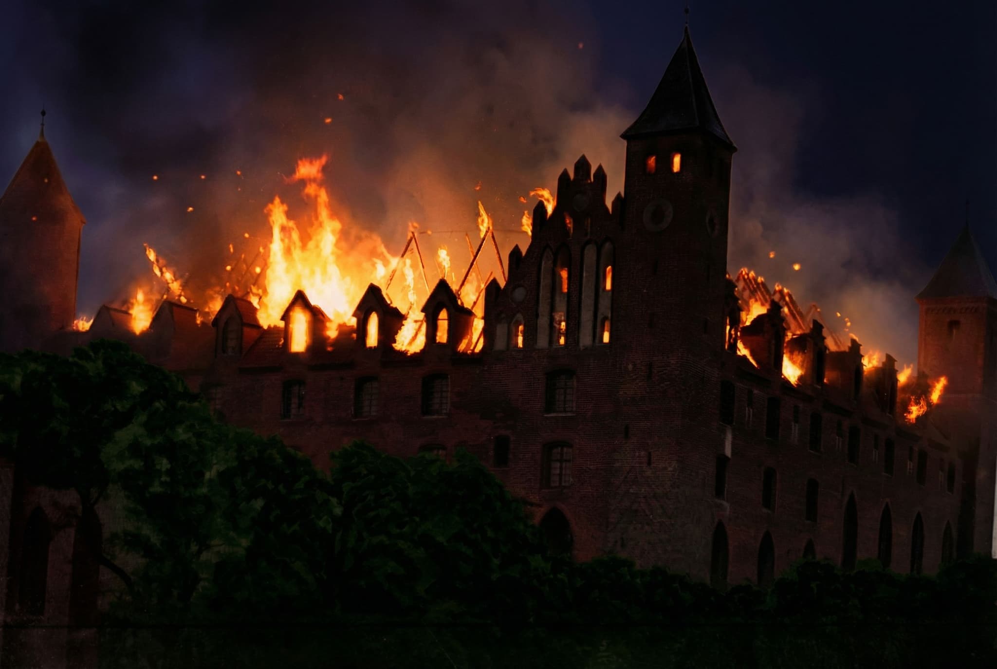 Po: Renowacja zdjęcia płonącego zamku