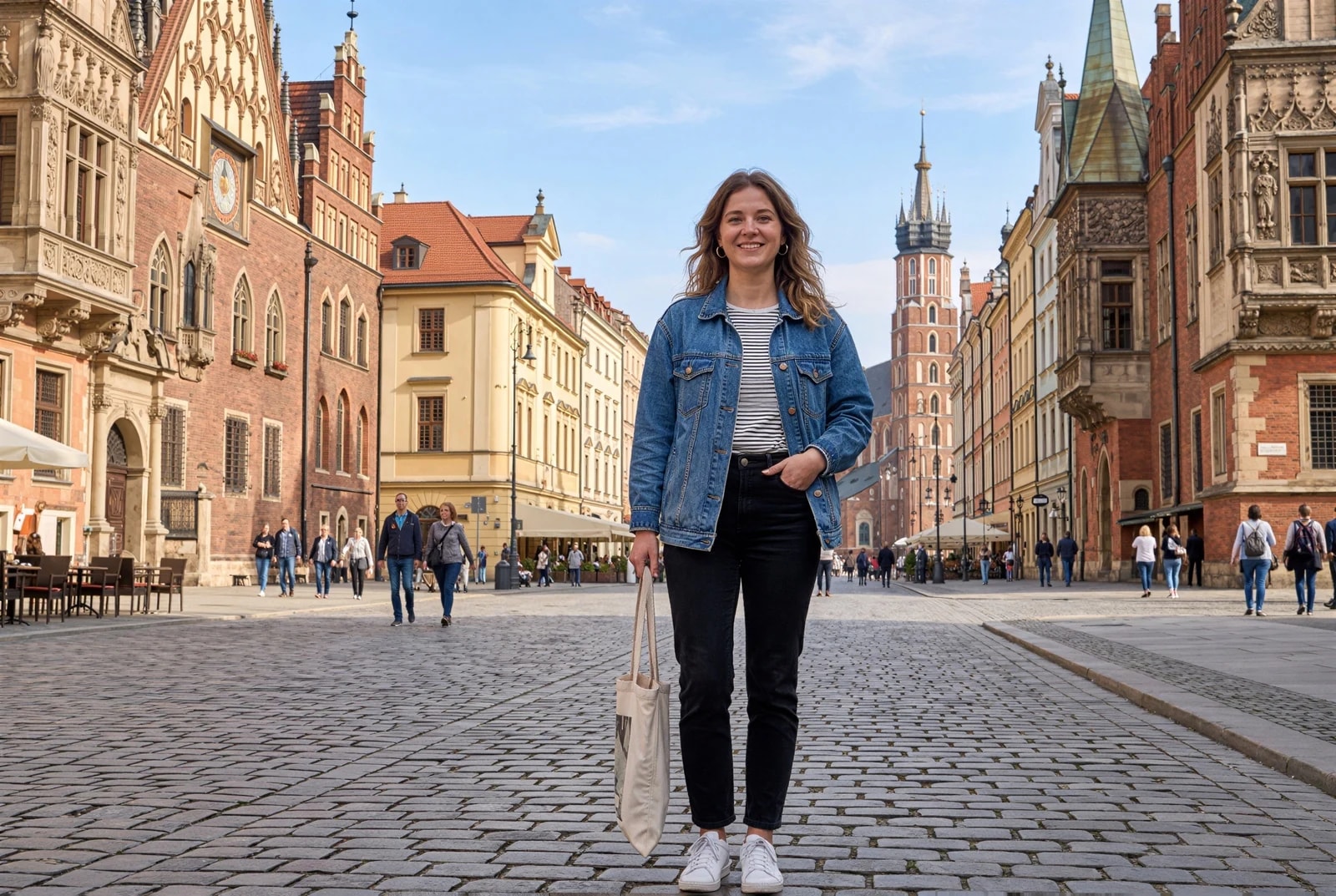 To samo zdjęcie po czterokrotnym powiększeniu w Retuszuj.pl: czytelna cegła, tkanina i detale twarzy